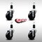 Service Caster 3.5'' SS Hard Rubber Wheel Swivel 1-3/8'' Expanding Stem Caster Set, 4PK SCC-SSEX20S3514-HRS-138-4 - alternate 3